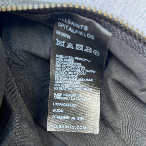 AllSaints Black Suede Luciano Dress US 2 - Picture 12 of 12